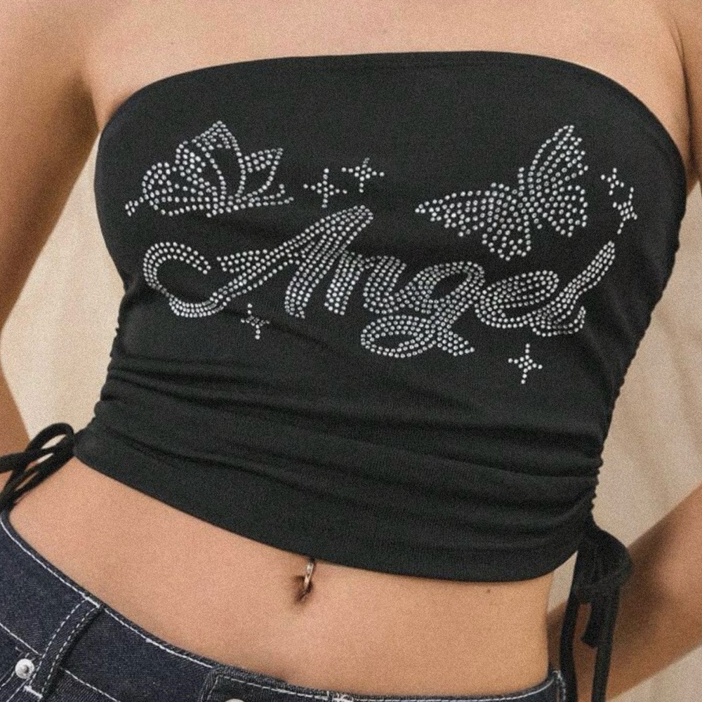 Angel black crop top